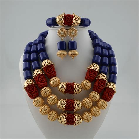 African Wedding Beads Necklace Jewelry Set In High Quality Jewelry Set In Jw1011 Series