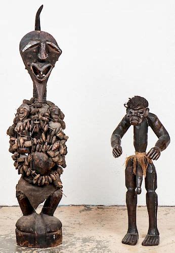 2 Large Carved Wood African Figures Sold At Auction On 16th July Bidsquare