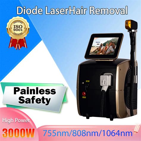 3000W 808nm 755nm 1064nm Diode Laser Hair Removal Machine Alexandrit