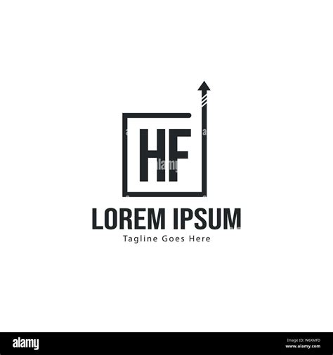 Initial HF Logo Template With Modern Frame Minimalist HF Letter Logo