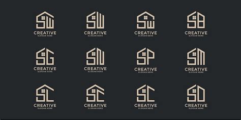 Premium Vector Real Estate Monogram Logo Design Set