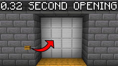 🦅 Minecraft Bedrock Fastest 4x4 Piston Door 032s Youtube