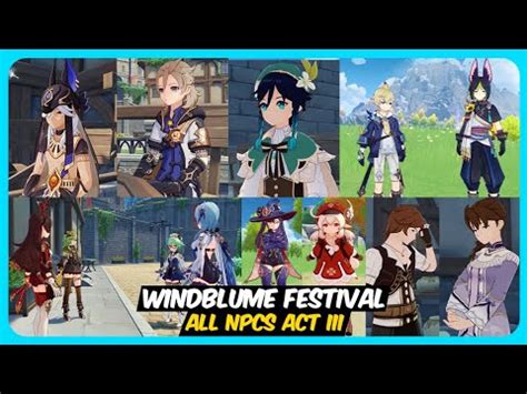 Windblume Festival All Npcs Characters Hidden Location Interaction Act