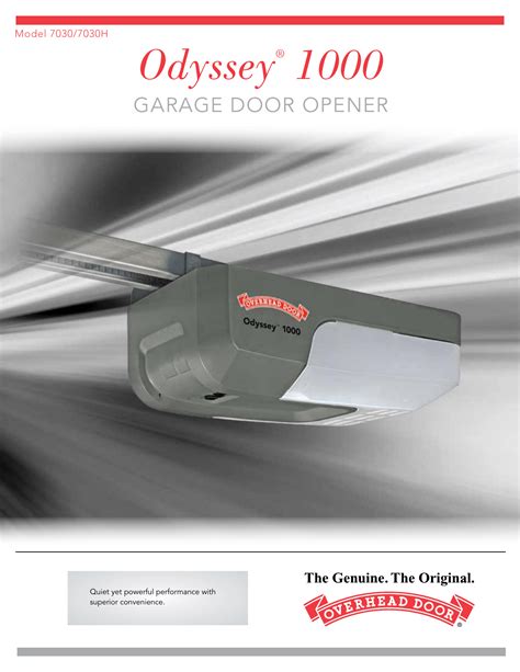 Odyssey 1000 Garage Door Opener Manual Property And Real Estate For Rent