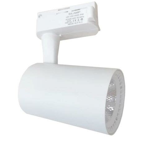 Spot Led Sur Rail W Monophas Blanc Ip Blanc Chaud Silumen