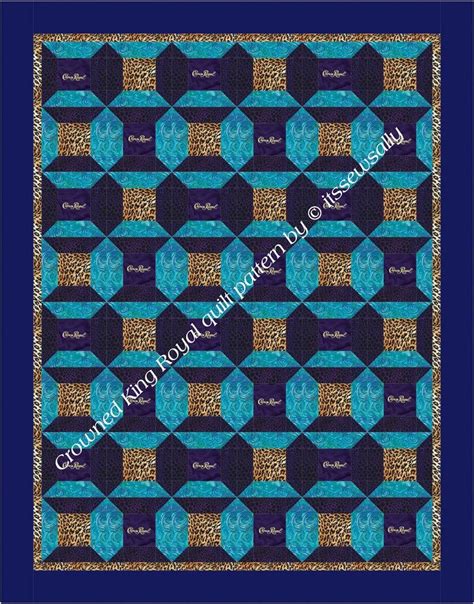 Crown Royal Quilt Pdf Pattern Big Throw X Easy One Block Pattern