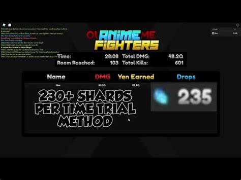 How To Get Shards Per Time Trial In Anime Fighters Simulator