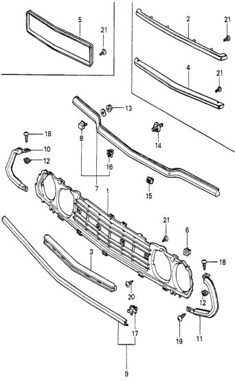 Genuine Honda Molding Fr Grille Upper