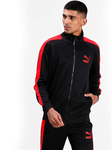 Buy Men Black And Red Solid Iconic Track Jacket From Fancode Shop