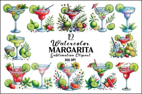 Watercolor Margarita Sublimation Clipart Graphic By Naznin Sultana Jui · Creative Fabrica