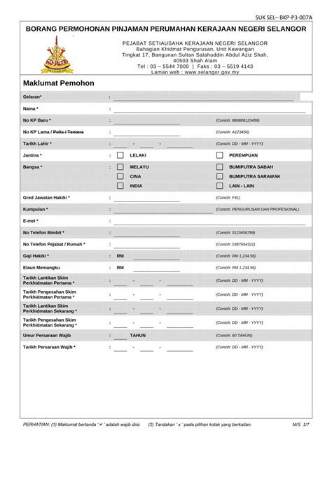 Pdf Borang Permohonan Pinjaman Perumahan Dokumen Tips