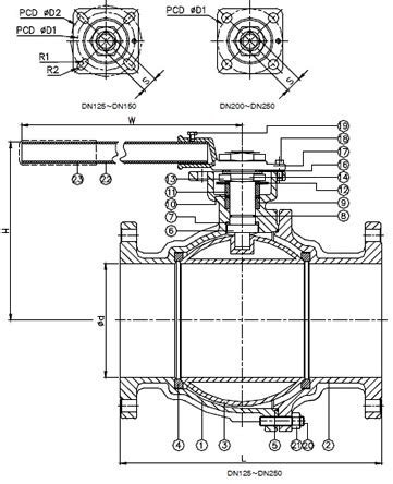 Ball Valve Series D Flanged Type Dn Mm Haitima Pascal