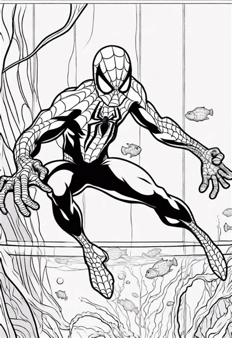 Spider Man Underwater Adventure Coloring Page Colorbliss