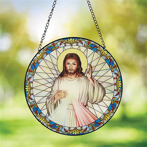 Divine Mercy Stained Glass Suncatcher 4 Pk [consumer]autom