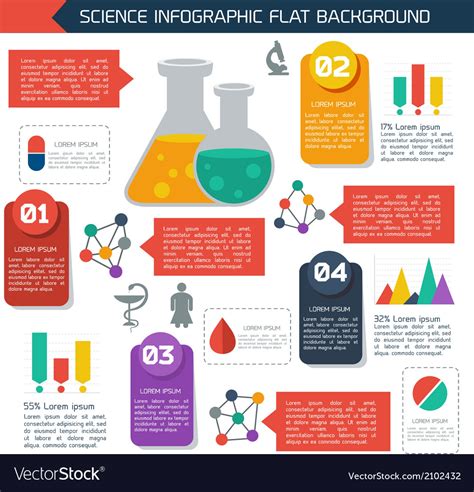 Flat Infographic Scientific Background Royalty Free Vector