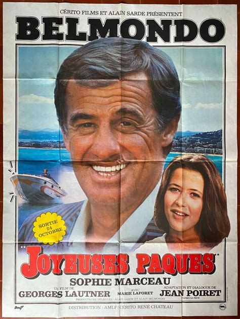 Affiche cinéma originale Joyeuses Paques Jean Paul Belmondo 120x160cm