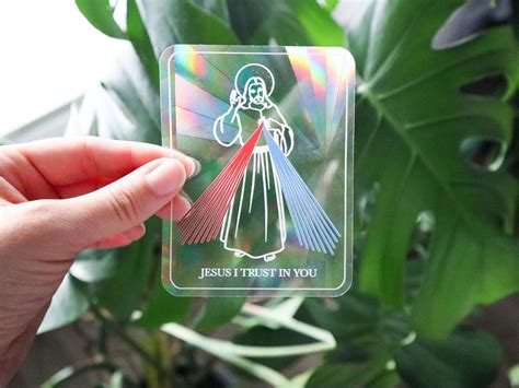 Divine Mercy Suncatcher Catholic Decal Window Decal Catholic Sticker Jesus Divine Mercy St