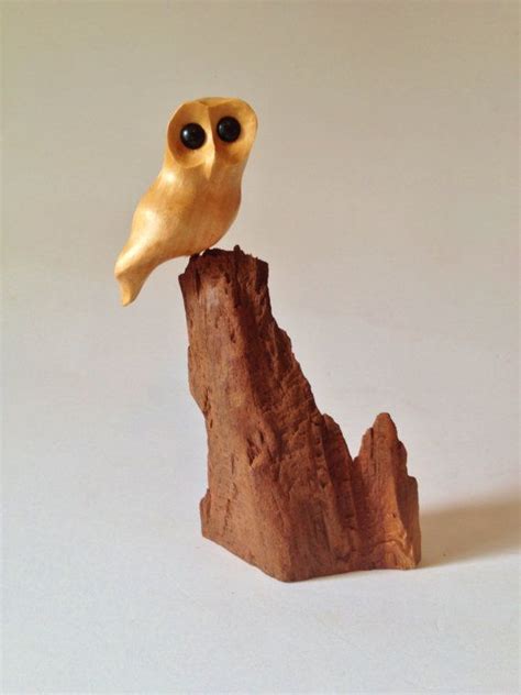 Owl Art Wood Carving On Manzanita Root Owl Decor Owl T Etsy Owl