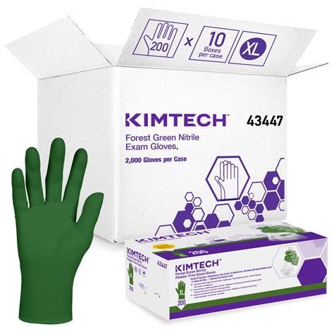 Kimberly Clark Forest Green Nitrile Exam Gloves 43447 3 5 Mil