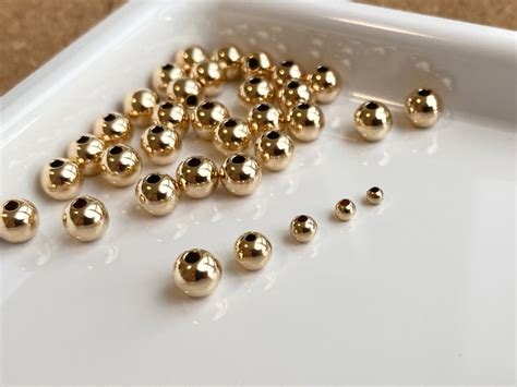 K Gold Filled Round Beads Bulk Mm Mm Mm Mm Mm Beads Etsy