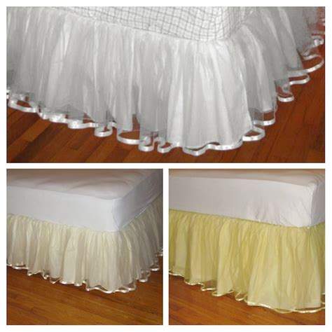 Queen Tulle Bed Skirt With Satin Ribbon Chose Your Color And Etsy