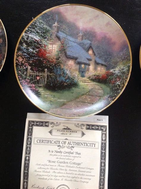 Thomas Kinkade Plates Enchanted Cottages Excellent Fast Free