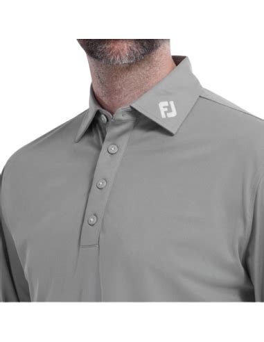 Comprar Footjoy Thermolite Long Sleeved Smooth Pique Grey Polo Hombre