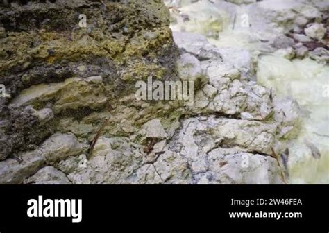 Activity Of Natural Volcanic Sulfuric Hot Springs Clouds Of Hot Gas Steam Sulfuric Hot