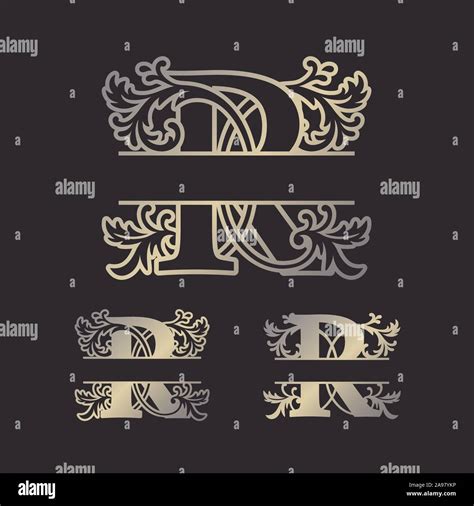 Alphabet Split Monogramme Split Schreiben Monogramm Alphabet Frame