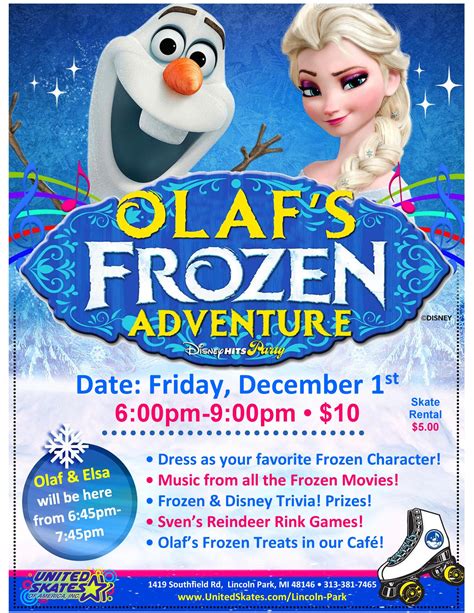 Olafs Frozen Adventure United Skates Of America