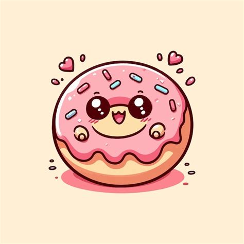 Vector Donut Derretido Flutuante Desenho Animado Cone Vetor Ilustra O