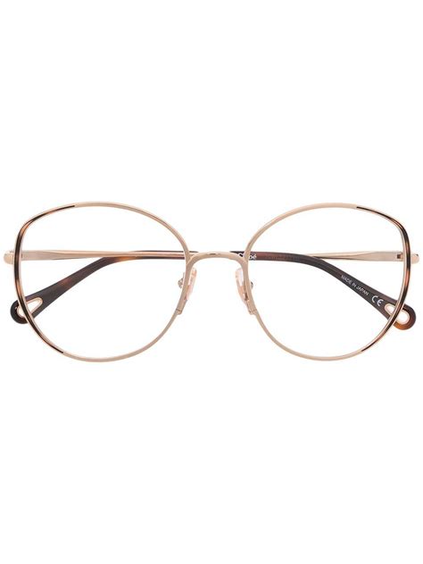 Chloé Round Glasses Frames Gold Editorialist