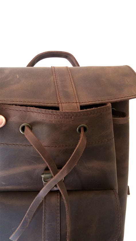 Δερμάτινο καφέ σακίδιο / Brown leather backpack