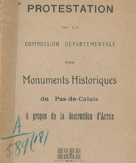 Protestation De La Commission Des Monuments Historiques 1915 A L