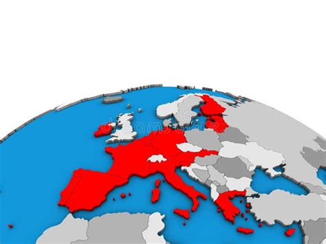 Mapa De La Zona Euro Estados Usando Moneda Euro Mapa Gris Del Vector