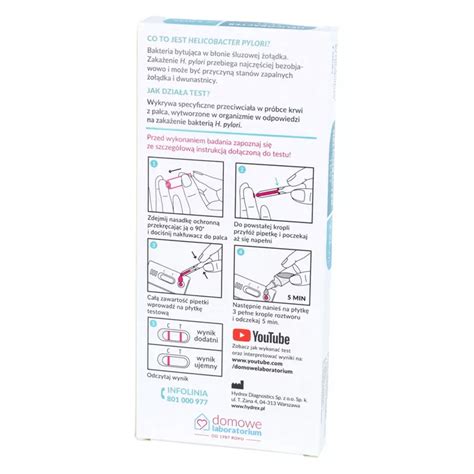 Helicobacter TEST jednorazowy test z krwi 1 sztuka opinie skład i