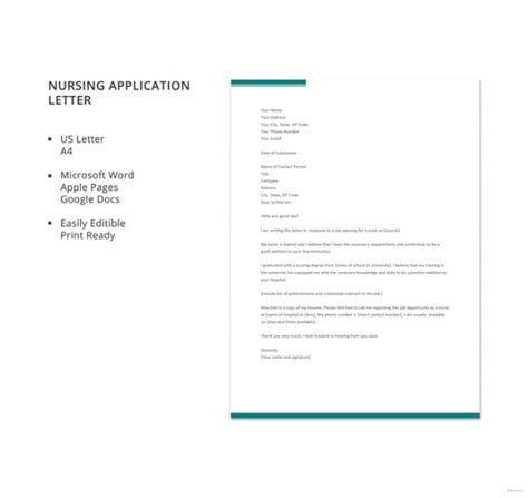 Free 20 Job Application Letters For Nurse Sample Example Format Download Free And Premium