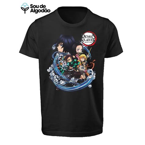 Camiseta Demon Slayer Kimetsu No Yaiba Unissex Camisa Anime Cosplay