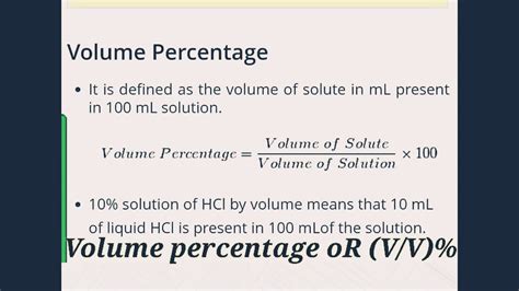 Percent By Volume Examples