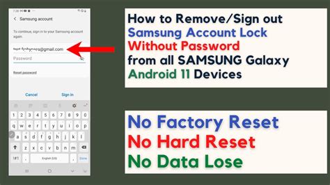 How To Remove Samsung Account Without Password All Samsung Galaxy Android 11 Youtube