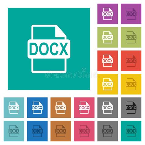 Doc Docx File Conversion Round Flat Multi Colored Icons Stock Vector