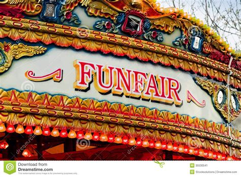 Old State Fair Signs Traditional Carousel Funfair Sign On Amusement