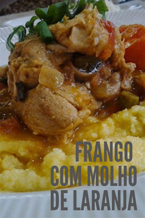 Frango Cozido Molho De Laranja Cenoura E Cogumelo E Ervilhas