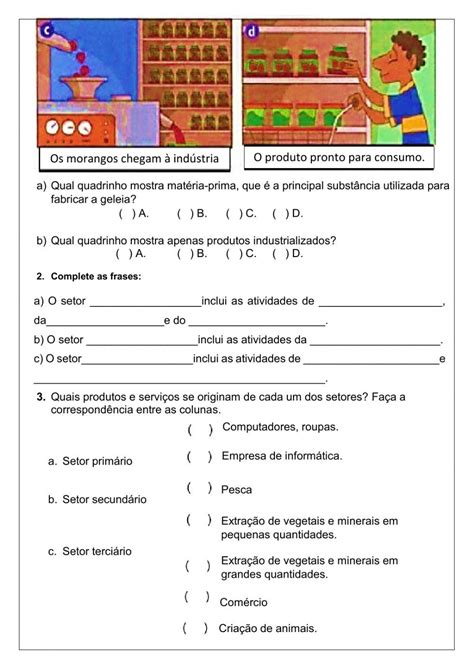 Setores Da Economia Interactive Worksheet Online Activities School