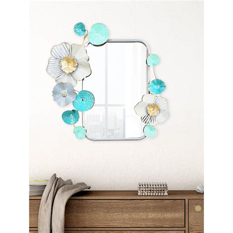 Buy At Home By Nilkamal Flora Rectangular Decorative Metal Frame Mirror