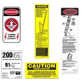 Aluminum Extension Ladder Safety Labels by Werner - wernerparts.com