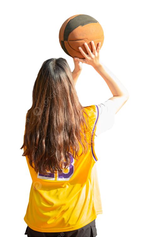 Girl Shooting Basketball Clipart