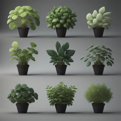 premium photo  collection  plants   shapes  sizes