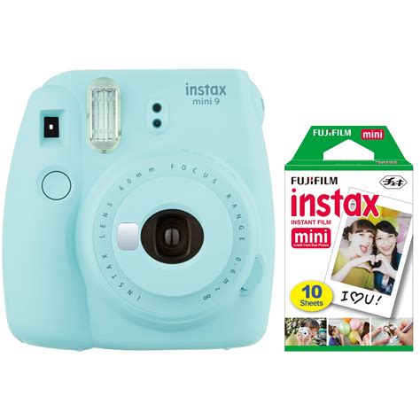 Fujifilm Instax Mini 9 Instant Camera Ice Blue With Instax Mini Film