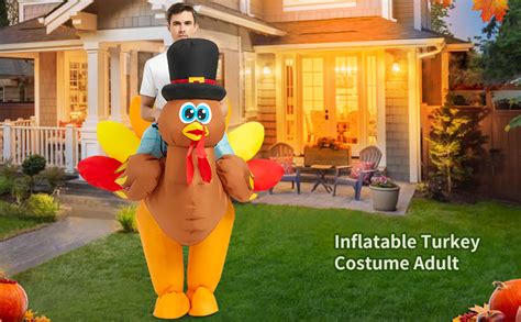 Amazon Kooy Inflatable Costume Adult Turkey Blow Up Orange